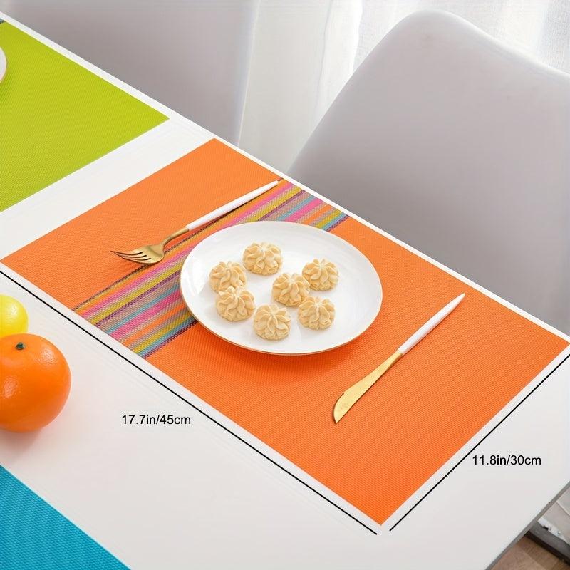 Rainbow Striped PVC Placemats - Gay Pride Home Decor