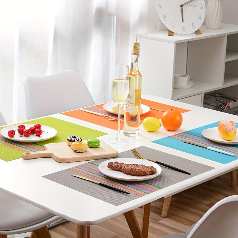 Rainbow Striped PVC Placemats - Gay Pride Home Decor