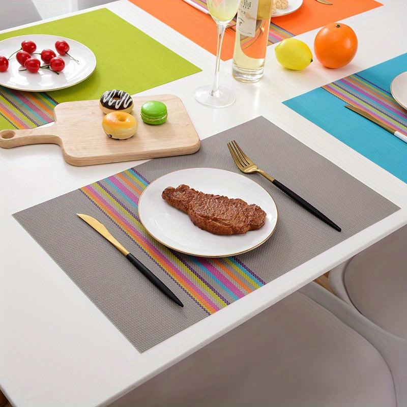 Rainbow Striped PVC Placemats - Gay Pride Home Decor