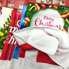 5pcs Polyester Hand Towels Christmas Dish Cloths Cleaning Cloth