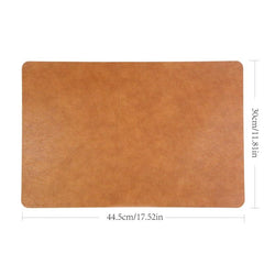Vintage Cowhide Placemat Non Slip Double Sided Leather PVC Heat Mat