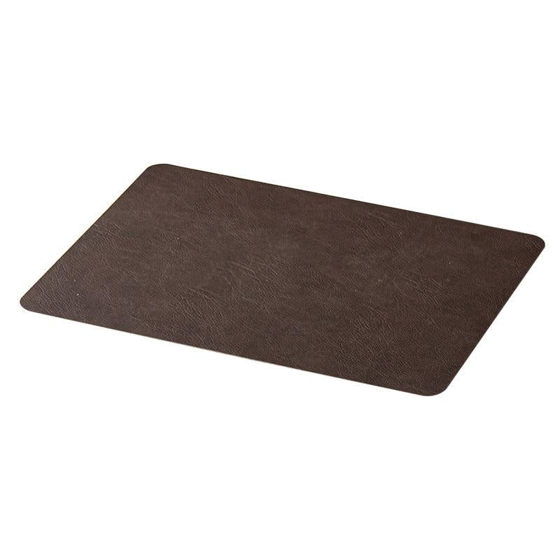 Vintage Cowhide Placemat Non Slip Double Sided Leather PVC Heat Mat