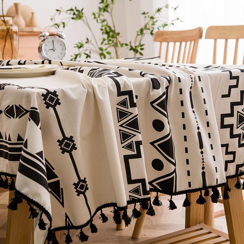 Boho Tablecloth With Tassel for Buffet Holiday Parties Weddings Home Decor