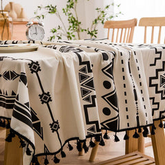 Boho Tablecloth With Tassel for Buffet Holiday Parties Weddings Home Decor