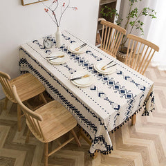 Boho Tablecloth With Tassel for Buffet Holiday Parties Weddings Home Decor