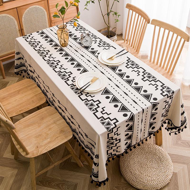 Boho Tablecloth With Tassel for Buffet Holiday Parties Weddings Home Decor