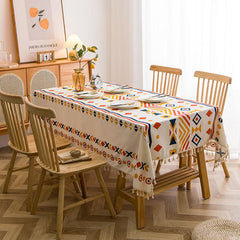 Boho Tablecloth With Tassel for Buffet Holiday Parties Weddings Home Decor