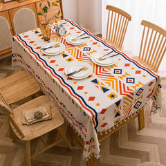 Boho Tablecloth With Tassel for Buffet Holiday Parties Weddings Home Decor