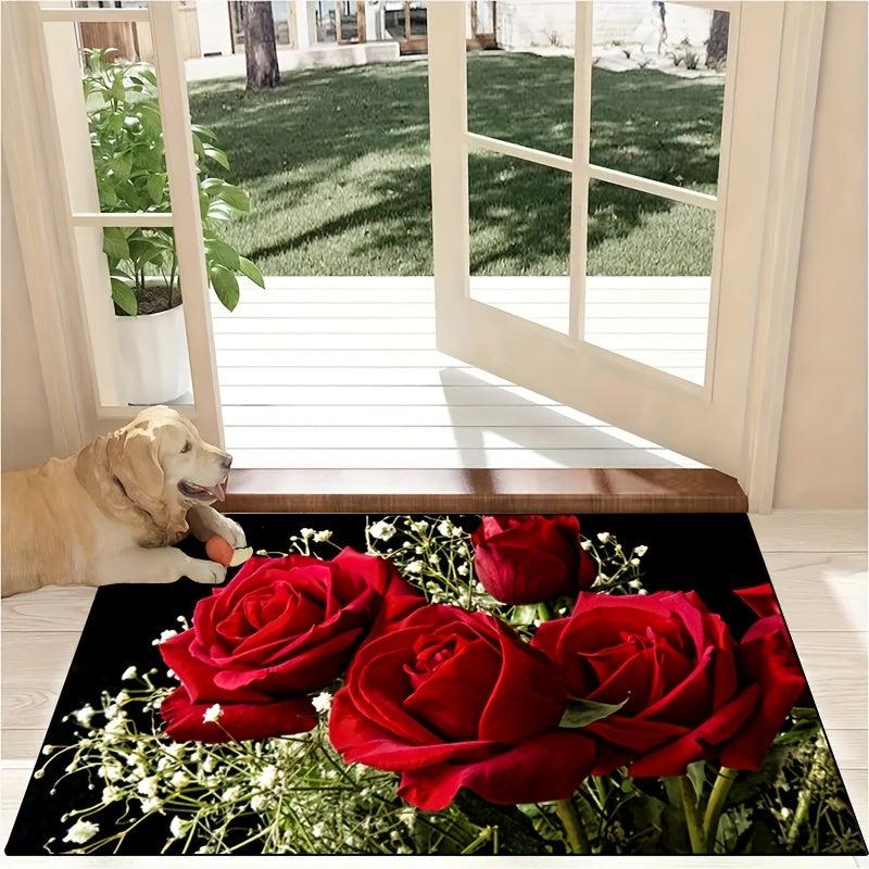 Rose Kitchen Floor Mat Waterproof Non Slip Kitchen Rugs Runner Rug