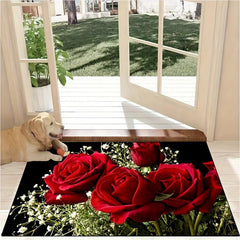 Rose Kitchen Floor Mat Waterproof Non Slip Kitchen Rugs Runner Rug