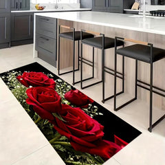 Rose Kitchen Floor Mat Waterproof Non Slip Kitchen Rugs Runner Rug