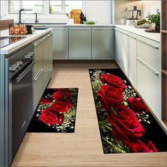 Rose Kitchen Floor Mat Waterproof Non Slip Kitchen Rugs Runner Rug
