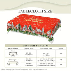 Polyester Tablecloth Christmas Santa Snowflake Table Cover