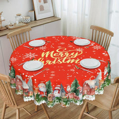 Polyester Tablecloth Christmas Santa Snowflake Table Cover