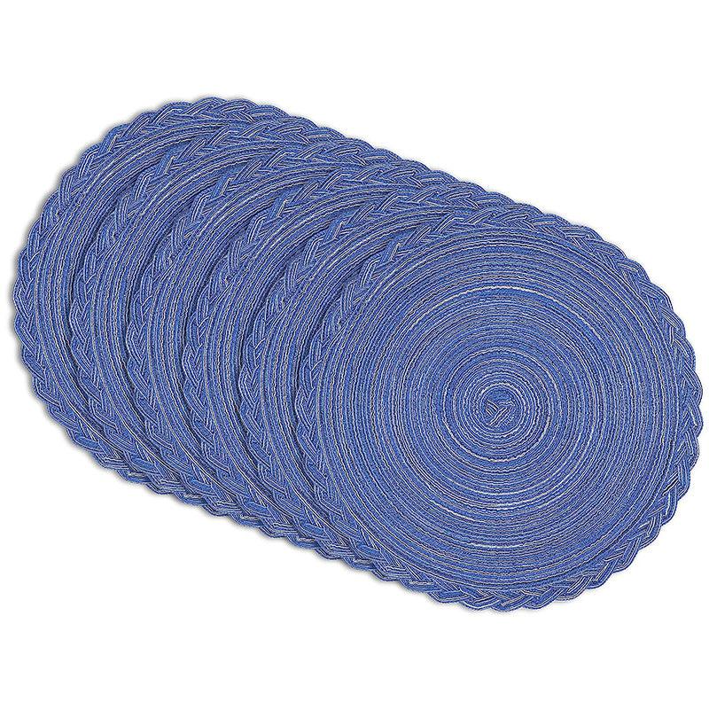 Set of 6 Round Woven Placemats 38.1cm Braided Lace Kitchen Decor