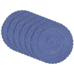 Set of 6 Round Woven Placemats 38.1cm Braided Lace Kitchen Decor