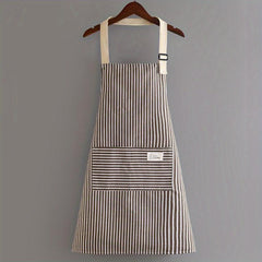 Adjustable Kitchen Cooking Apron Cotton Linen Machine Washable 2 Pockets