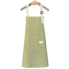 Adjustable Kitchen Cooking Apron Cotton Linen Machine Washable 2 Pockets