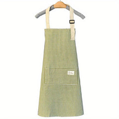 Adjustable Kitchen Cooking Apron Cotton Linen Machine Washable 2 Pockets