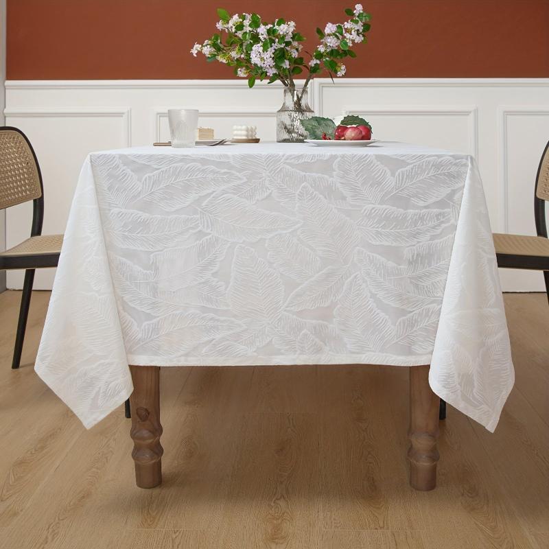 Polyester Table Runner Cashmere Leaves Jacquard Embroidered Style Table Cover