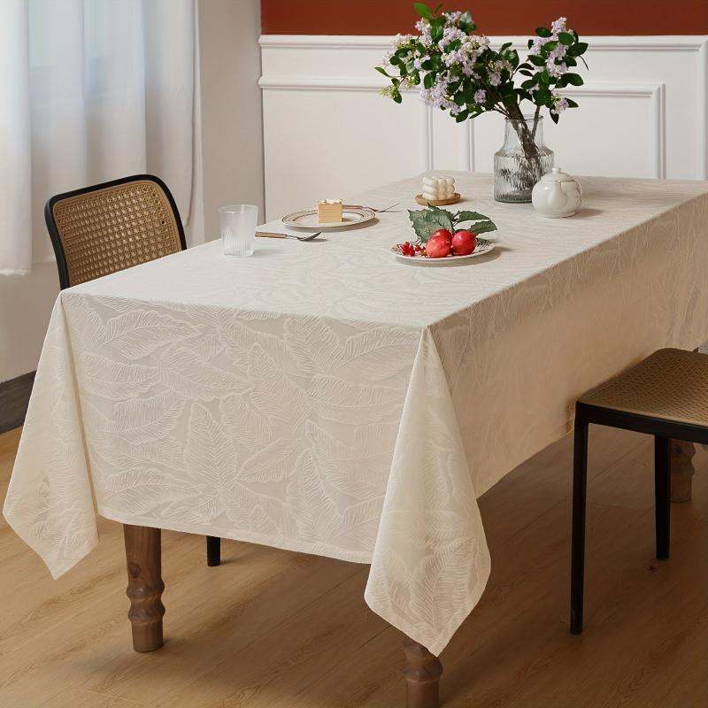 Polyester Table Runner Cashmere Leaves Jacquard Embroidered Style Table Cover