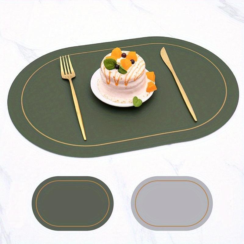 European Leather Mats Heat Insulation Coasters Waterproof Solid Round Placemats