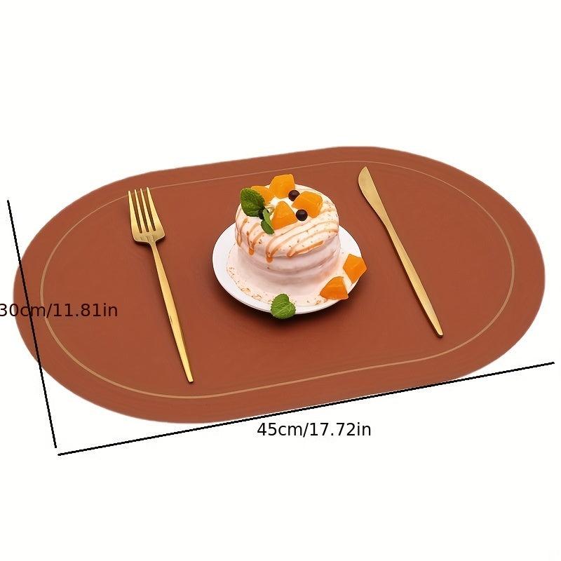 European Leather Mats Heat Insulation Coasters Waterproof Solid Round Placemats