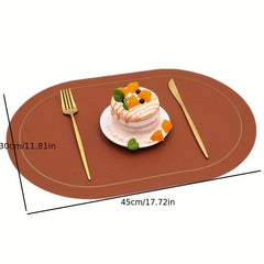 European Leather Mats Heat Insulation Coasters Waterproof Solid Round Placemats