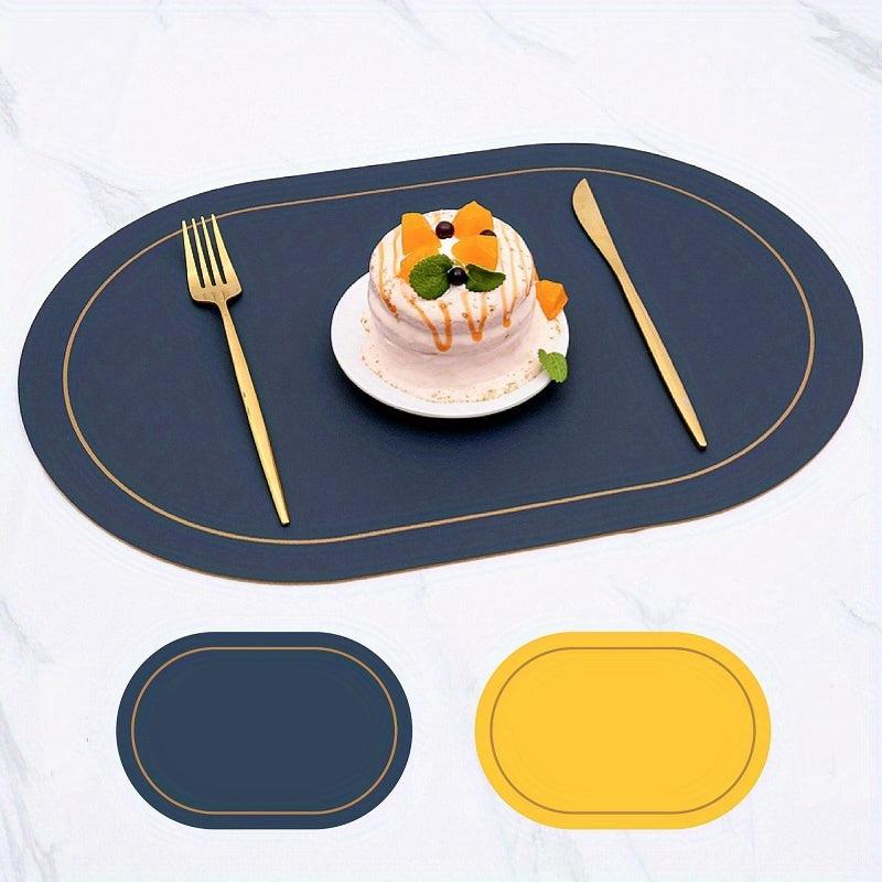 European Leather Mats Heat Insulation Coasters Waterproof Solid Round Placemats
