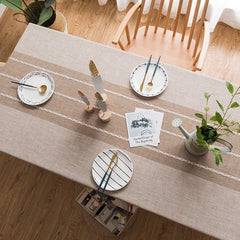 Rustic Tassel Tablecloth Stain Resistant Washable for Picnics Camping Weddings