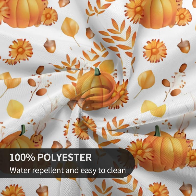 Waterproof Fall Pumpkin Tablecloth with Leaf & Nut Pattern