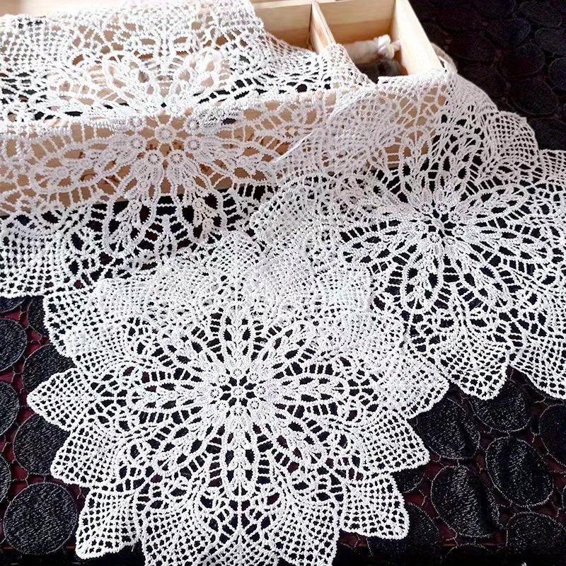 Vintage Lace Embroidered Doily Crochet Floral Fabric Anti Scalding
