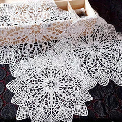 Vintage Lace Embroidered Doily Crochet Floral Fabric Anti Scalding