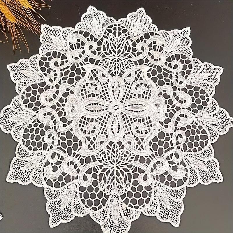 Vintage Lace Embroidered Doily Crochet Floral Fabric Anti Scalding