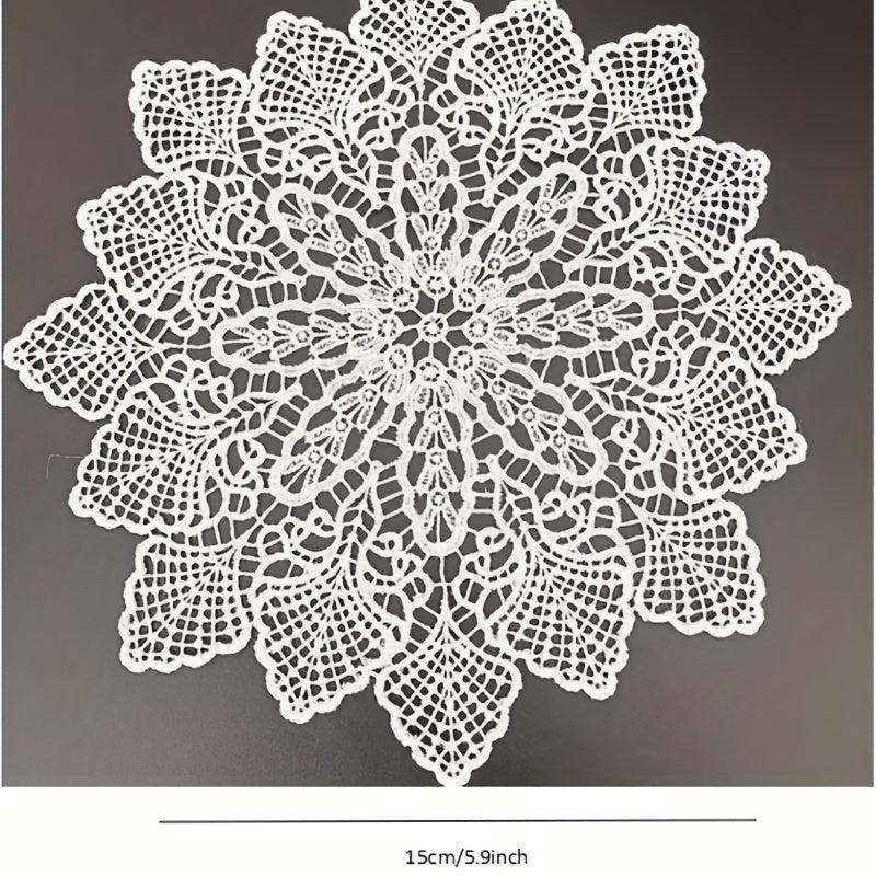 Vintage Lace Embroidered Doily Crochet Floral Fabric Anti Scalding