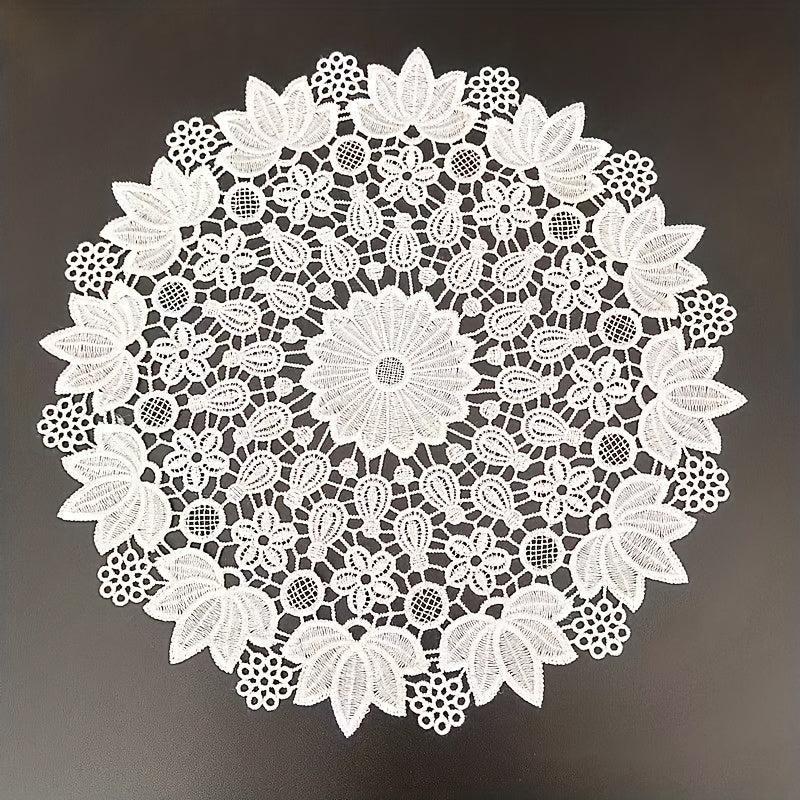 Vintage Lace Embroidered Doily Crochet Floral Fabric Anti Scalding