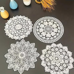 Vintage Lace Embroidered Doily Crochet Floral Fabric Anti Scalding