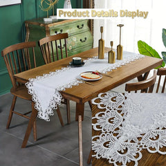 Elegant Lace Embroidered Table Runner for Wedding Tables