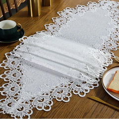Elegant Lace Embroidered Table Runner for Wedding Tables
