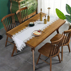 Elegant Lace Embroidered Table Runner for Wedding Tables