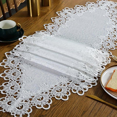 Elegant Lace Embroidered Table Runner for Wedding Tables