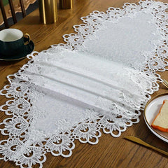 Elegant Lace Embroidered Table Runner for Wedding Tables