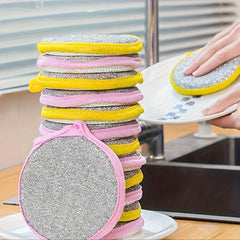 5pcs Double sided Dishwashing Sponge Pot And Bowl Cleaning Cloth