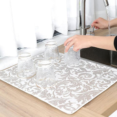 Absorbent Dish Drying Mat for Kitchen Counter 14x17in