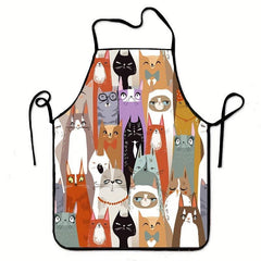 Cartoon Cat Apron Waterproof & Easy to Clean