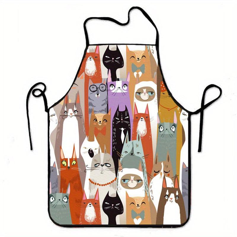 Cartoon Cat Apron Waterproof & Easy to Clean