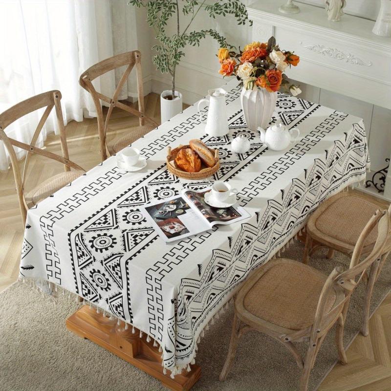 Farmhouse Halloween Tablecloth Geometric Waterproof Tablecover