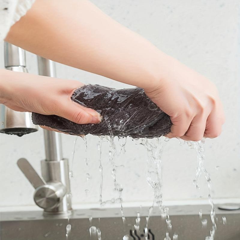 12pcs Microfiber Dish Cloths Absorbent Towel Kitchen Cleaning Rags Scouring Pads