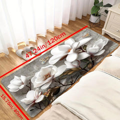 Vintage Kitchen Rug Non Slip Mat Magnolia Graphic Stain Resistant