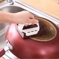 2 Pcs Reusable Carborundum Sponge with Handle Magic Eraser for Kitchen Cleaning
